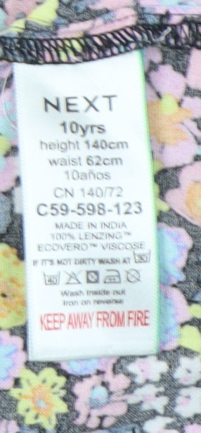 Close-up detail of Next girls’ floral camisole top, age 10, multicoloured