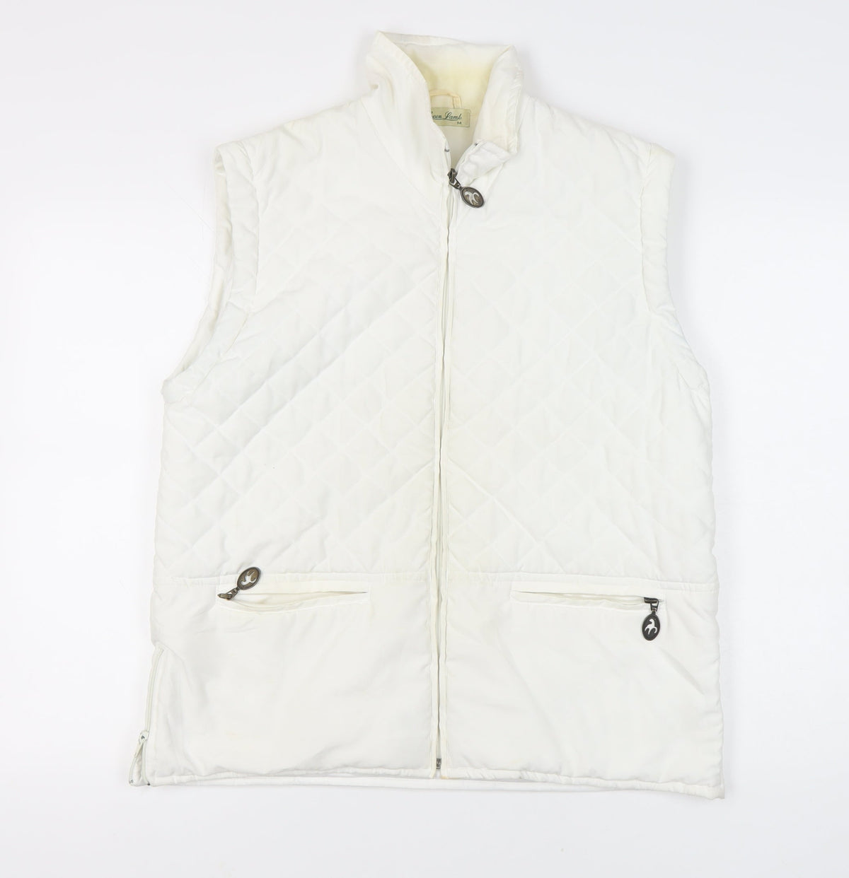 Green Lamb Women's White Quilted Waistcoat M
