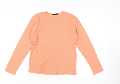 Additional front view of Linea Women's Orange Long Sleeve T-Shirt, size L