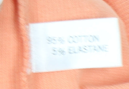 Brand and care label for Linea Women's Orange Long Sleeve T-Shirt, size L