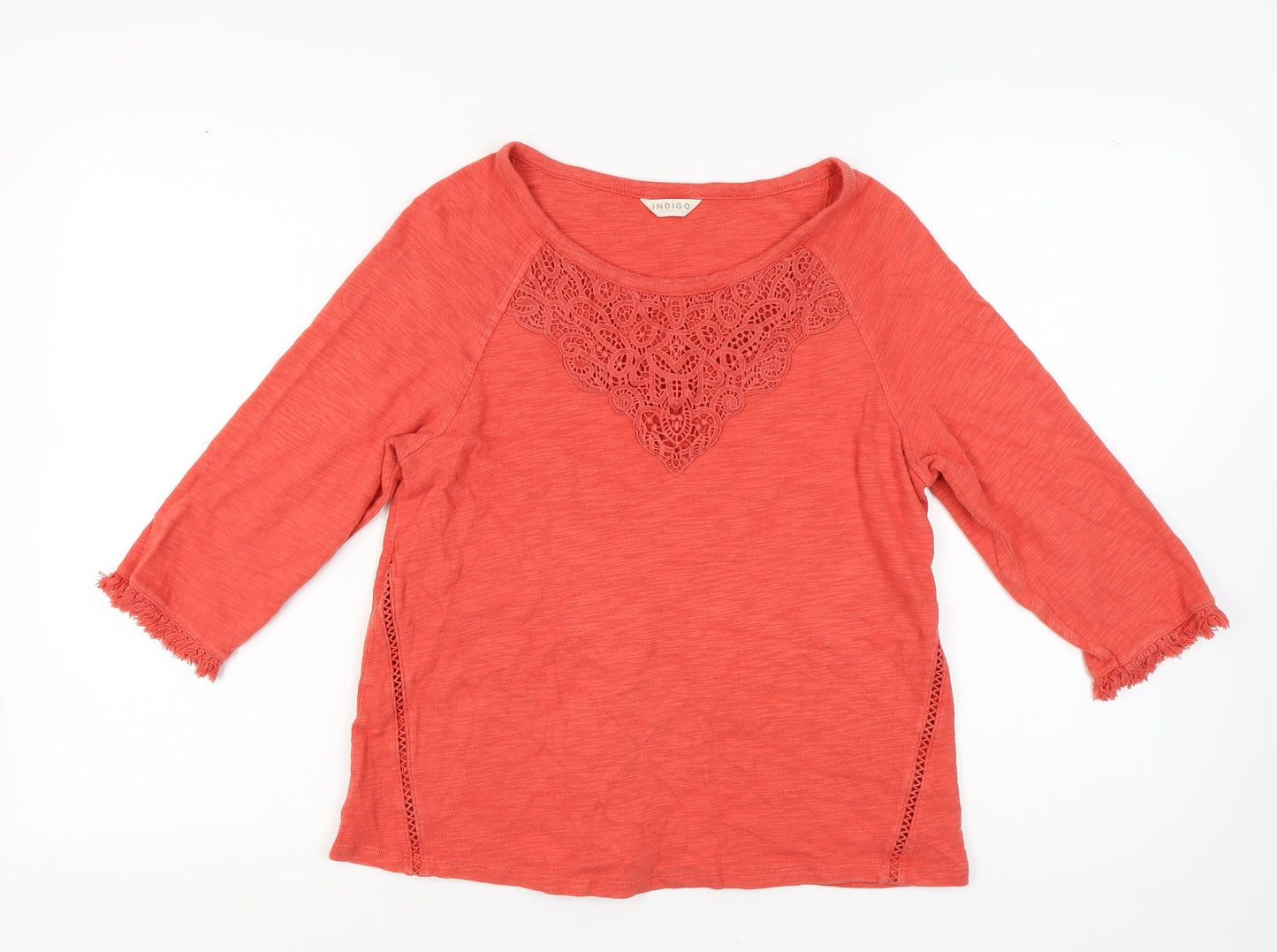 Marks & Spencer Women's Red 3/4 Sleeve T-Shirt