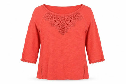 Marks & Spencer Women's Red 3/4 Sleeve T-Shirt