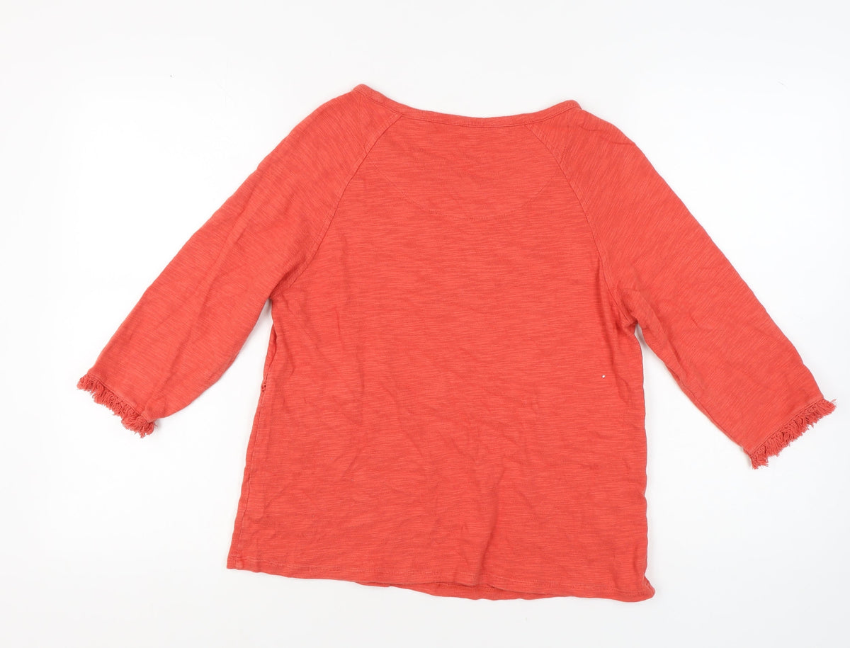Marks & Spencer Women's Red 3/4 Sleeve T-Shirt