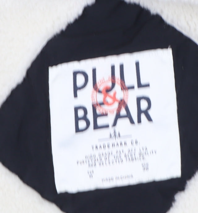 Pull & Bear Women's Black Hooded Parka Jacket M