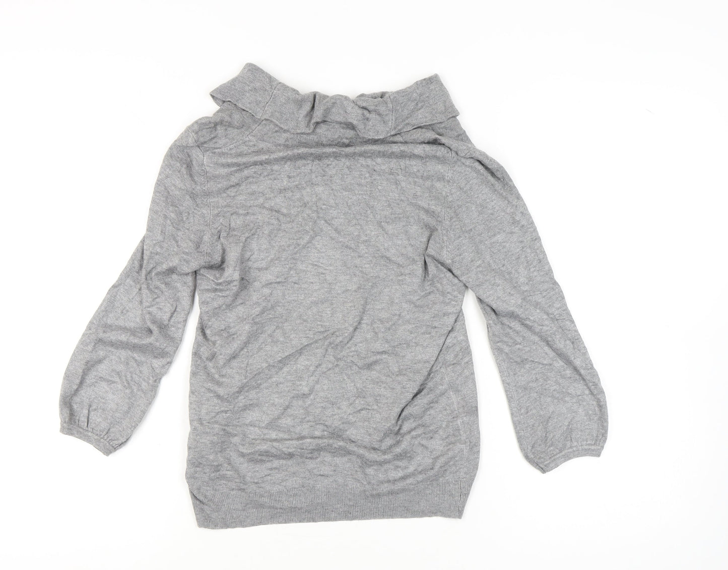 Marks and Spencer Women's Grey Cowl Neck Jumper Size 12