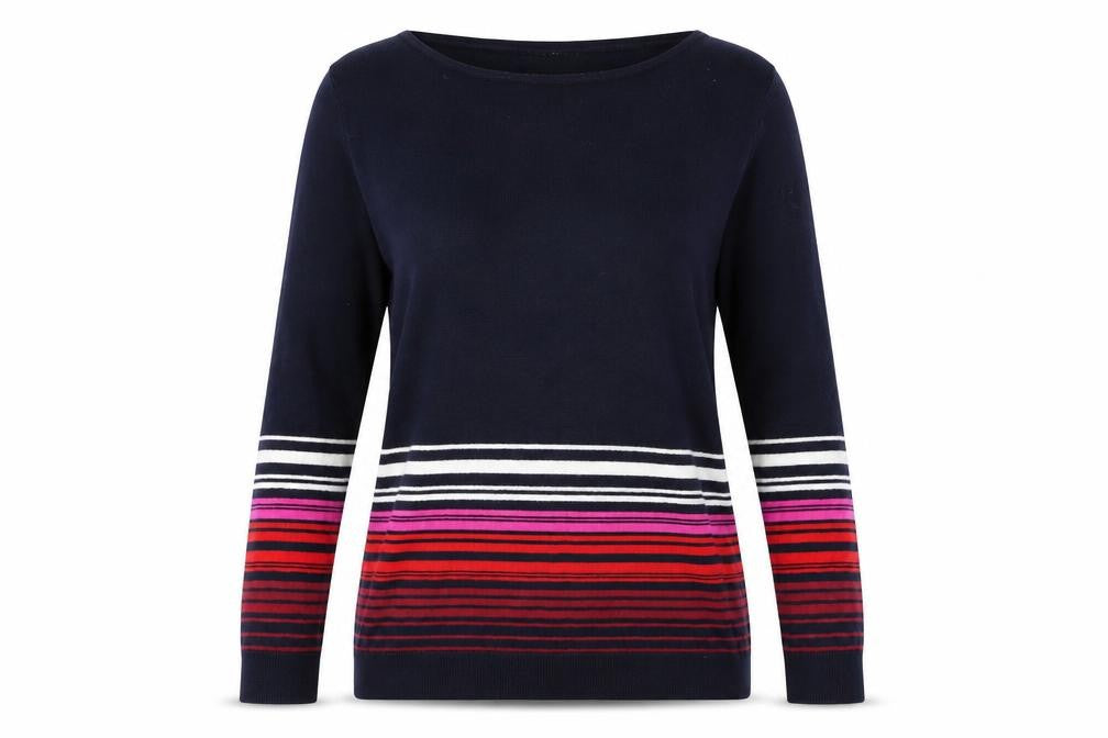 M&Co Women's Striped Cardigan, Multicoloured, Size 10