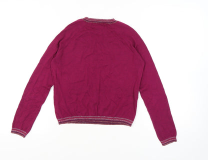 Mango Women's Pink Pullover Jumper - Size 10