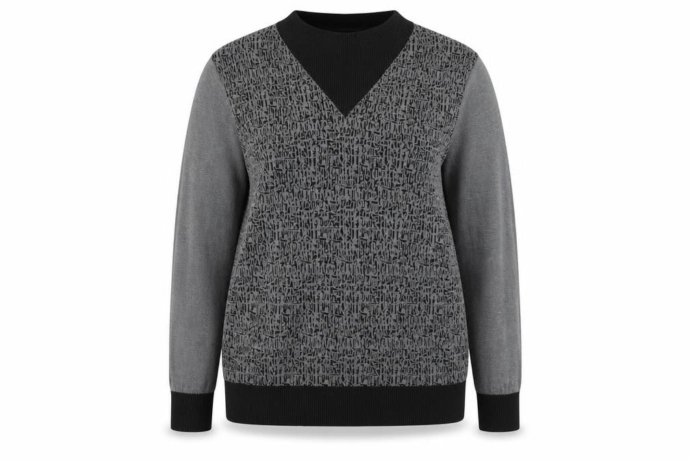 LILANZ Unisex Grey Geometric Pullover Jumper Size 20