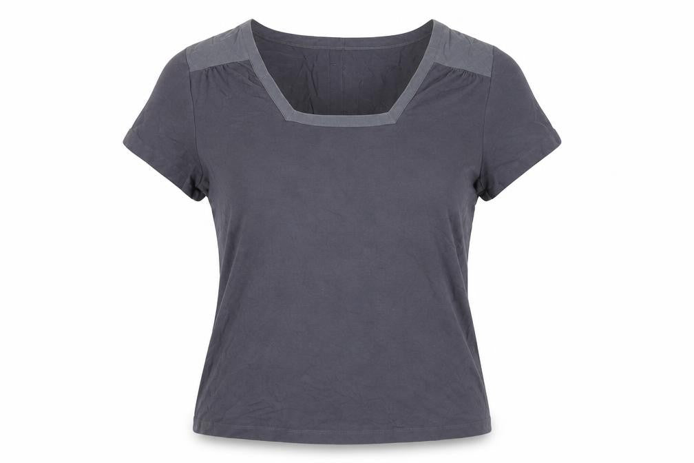 Alex & Co. Women's Grey Square Neck T-Shirt, Size 14