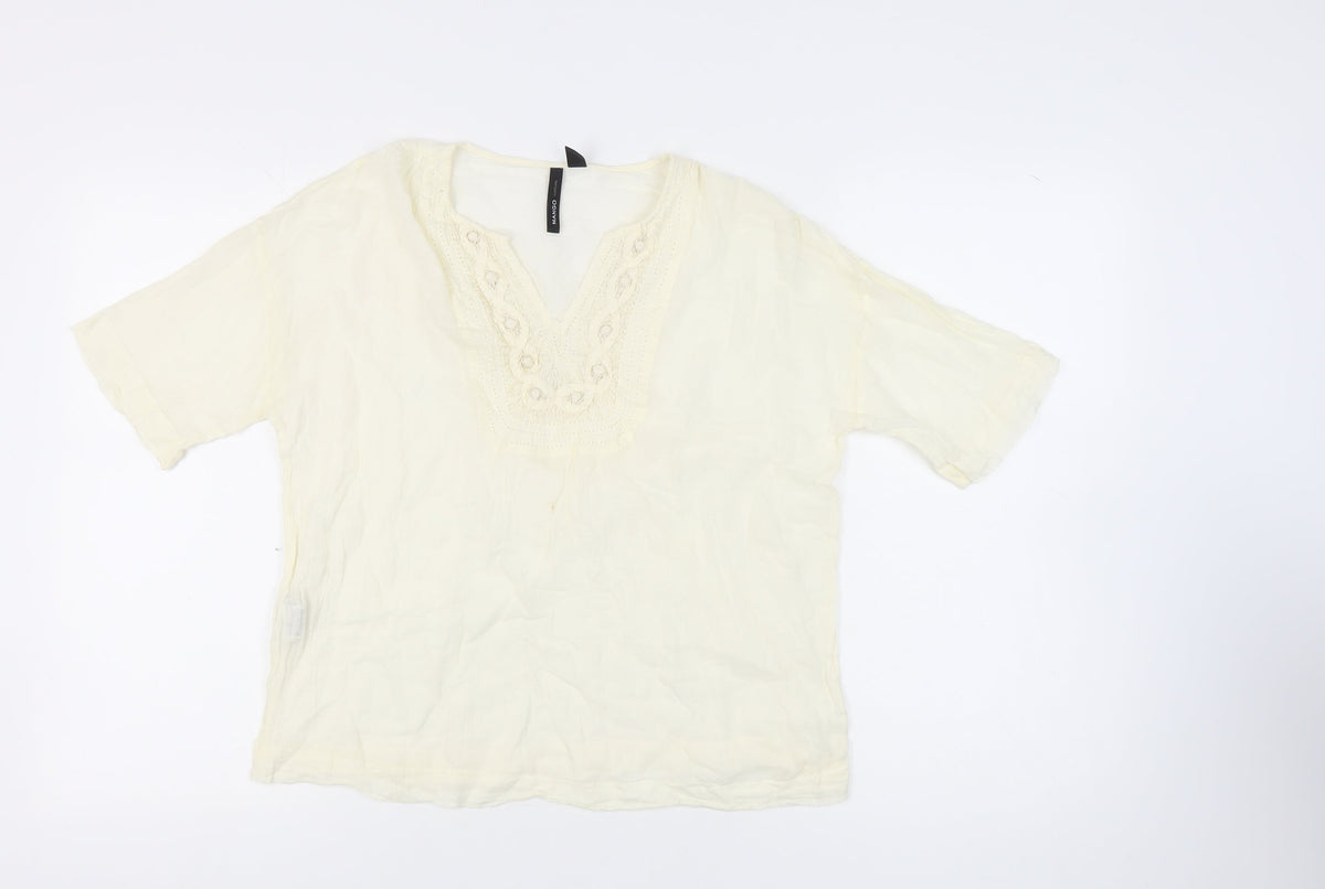Mango Women's Ivory Tunic Blouse, Size M, Casual