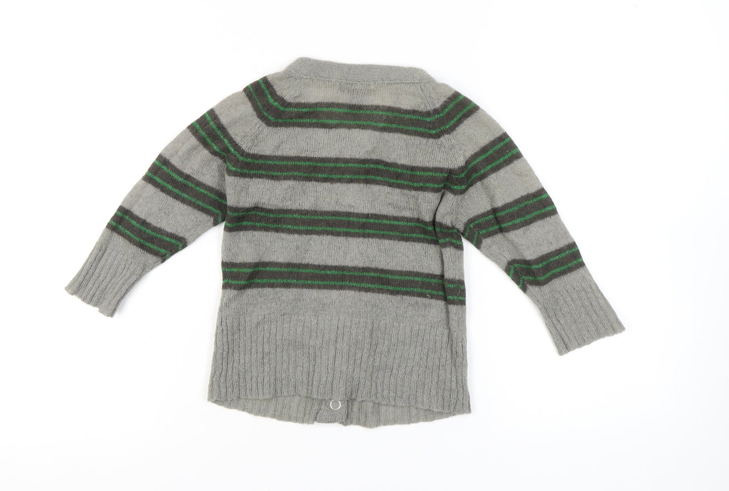 MNG Basics Women's Grey Striped Cardigan Size 10