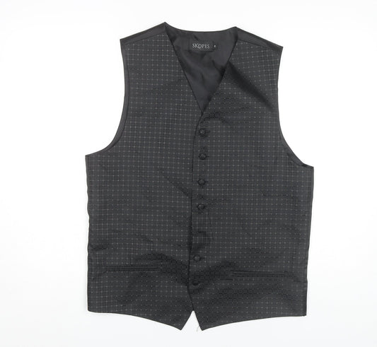 Skopes Men's Black Check Waistcoat M Formal