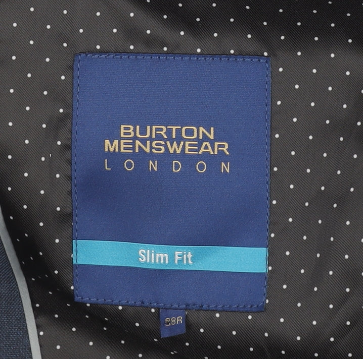 Burton Menswear Blue Slim Fit Blazer for Men 38R