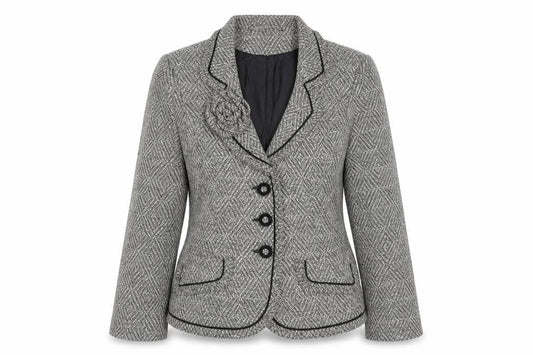 Minuet Women's Black Tweed Blazer, Size 8 - Elegant Business Chic