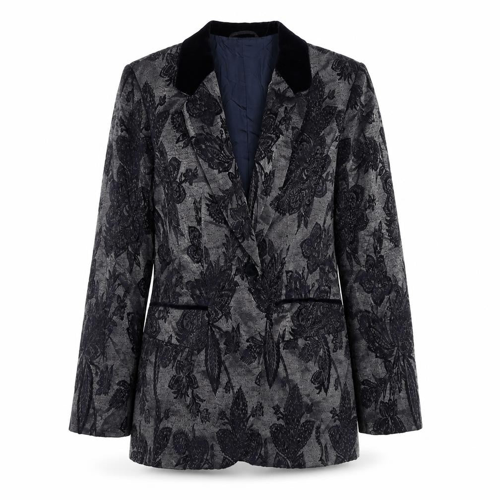 Vera Mont Women's Black Floral Blazer Size 10
