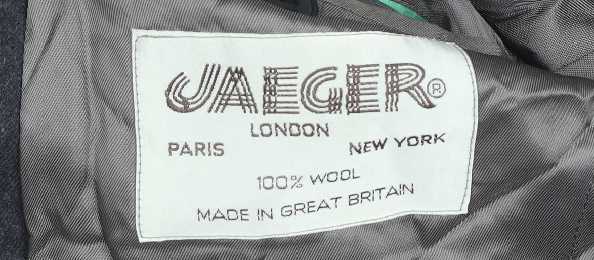 Jaeger Men's Grey Wool Blazer Size 48R Jacket