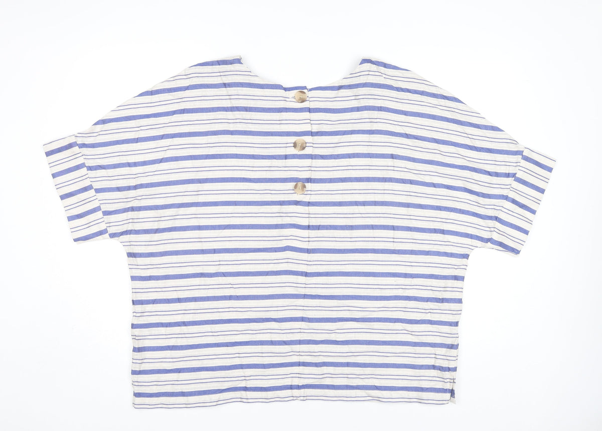 Per Una Women's Multicoloured Striped T-Shirt Size 18