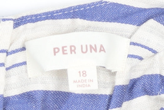 Per Una Women's Multicoloured Striped T-Shirt Size 18