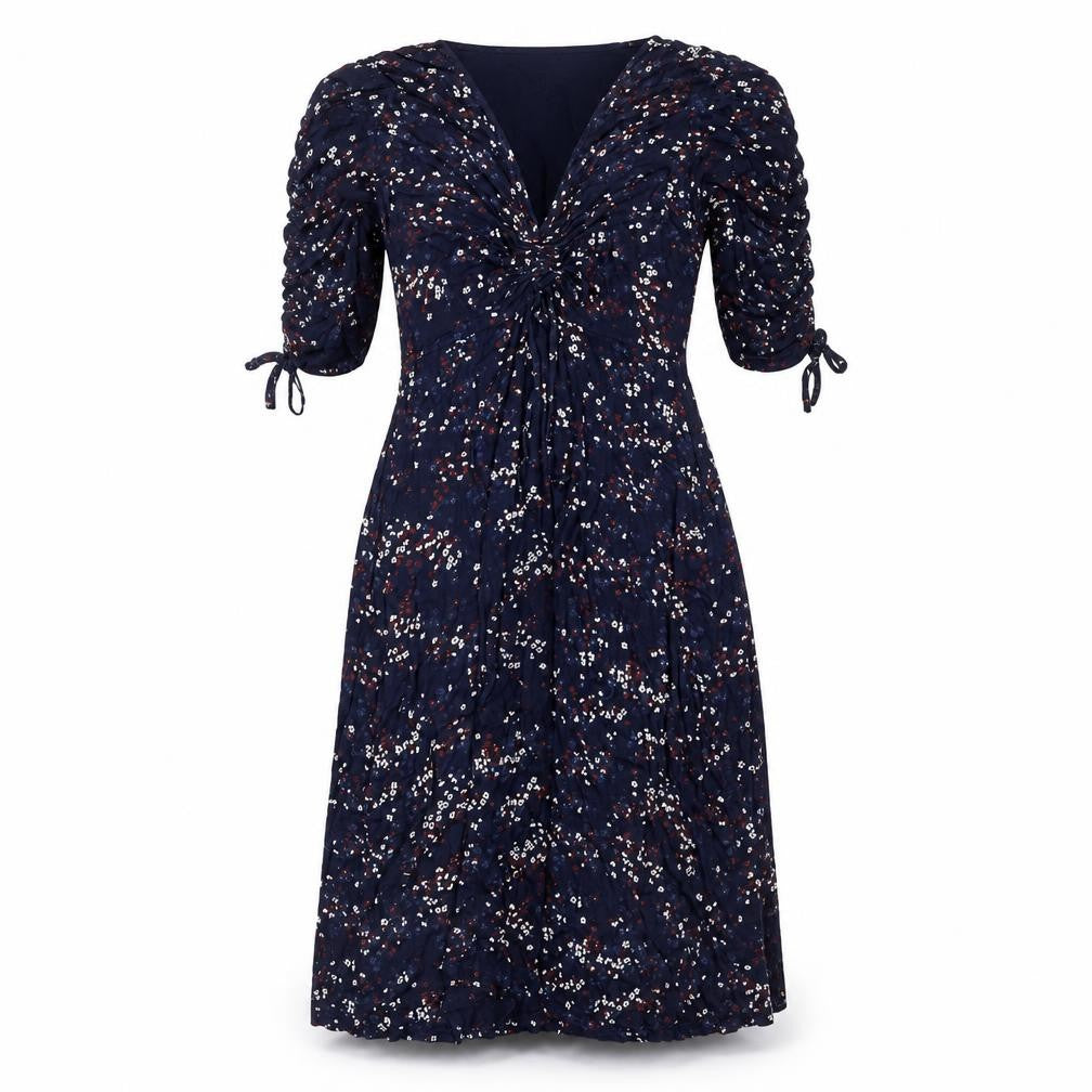 LUNA Loves Women's Blue Floral Midi Wrap Dress M
