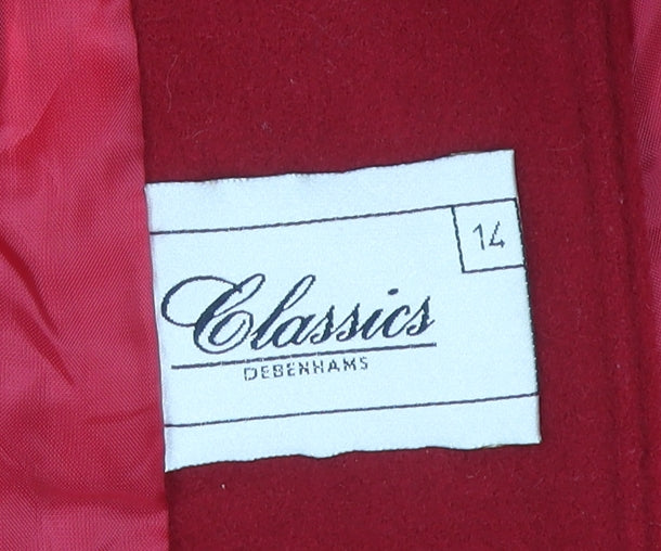Debenhams Women's Red Wool Coat Size 14