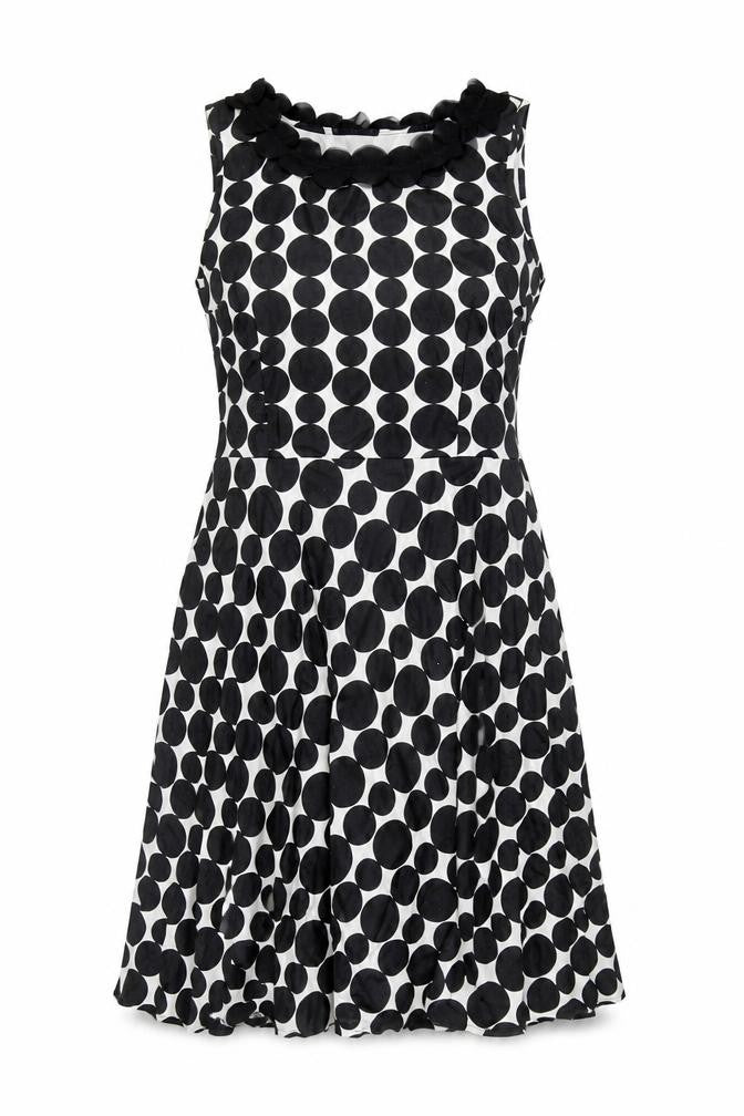 Marks & Spencer Women's Black Polka Dot Dress Size 14