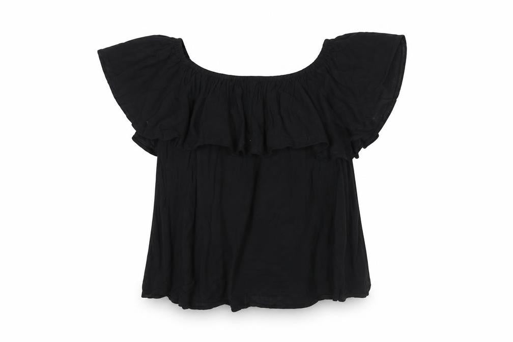 New Look Women's Black Off Shoulder Tunic Blouse Size 14