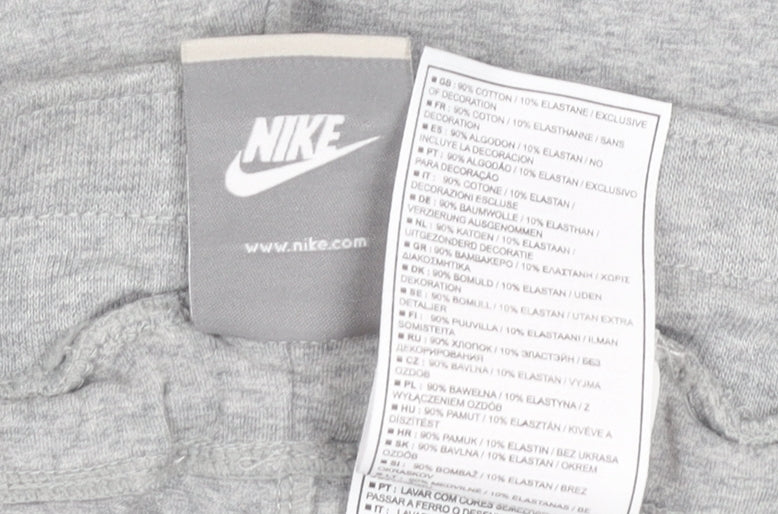 Nike Women's Grey Sweat Shorts Size 6 - Sporty Activewear