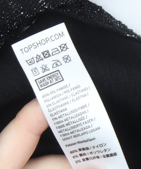 Topshop Women's Black Bodycon Dress Size 10