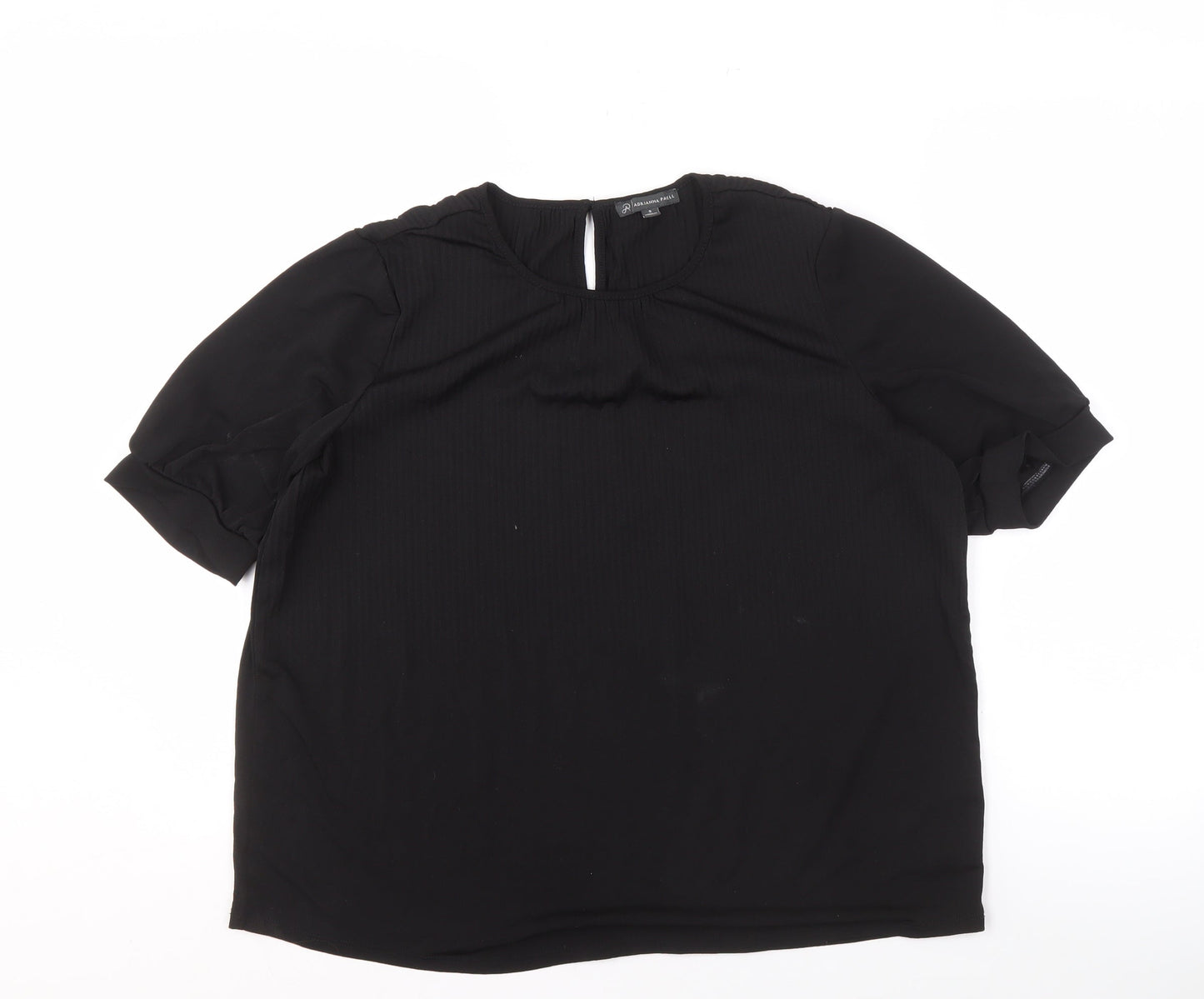 Adrianna Papell Women's Black Top, Size S, Elegant Design