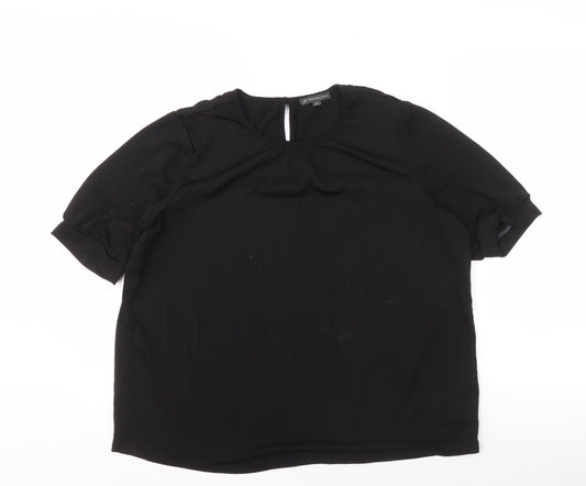 Adrianna Papell Women's Black Top, Size S, Elegant Design