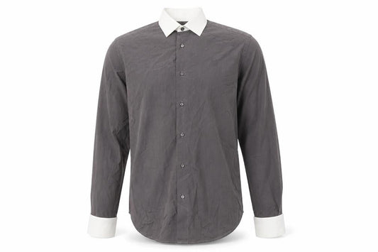 Zara Men's Grey Button-Up Shirt Size 40 Long Sleeve