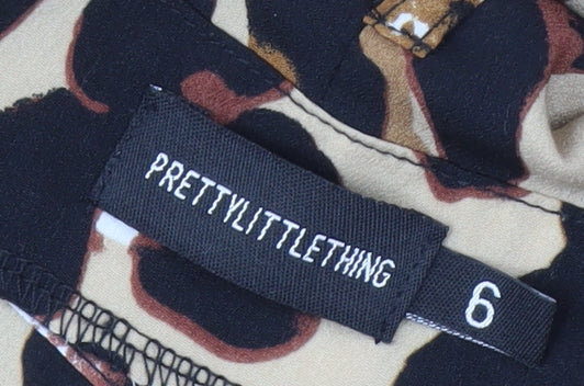 PrettyLittleThing Women's Beige Animal Print Trousers