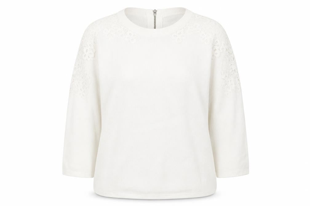 Marks & Spencer Women's Ivory Knit Lace Jumper, Size 12
