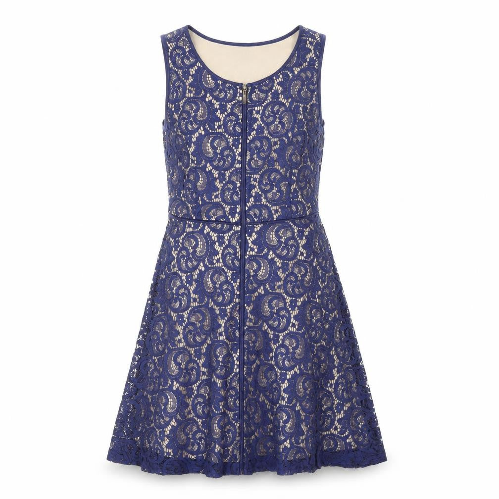 Blue Vanilla Women's Blue Lace A-Line Dress Size 8