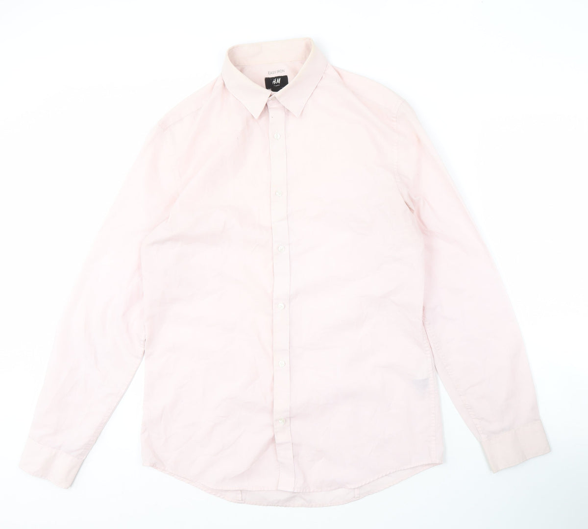 H&M Men’s Pink Slim Fit Long Sleeve Shirt M