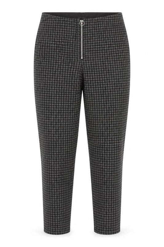 Brave Soul Women's Black Check Trousers M Size