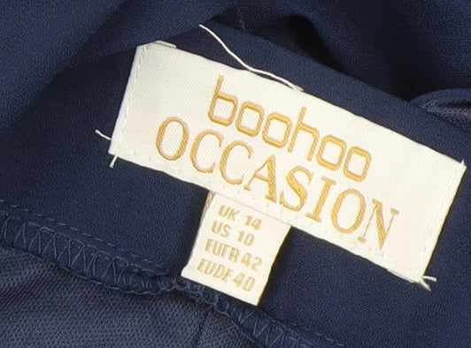 Boohoo Women's Blue A-Line Midi Dress Size 14 Formal