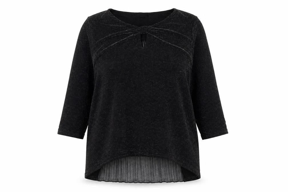 Klass Women's Black 3/4 Sleeve Blouse, Size 12