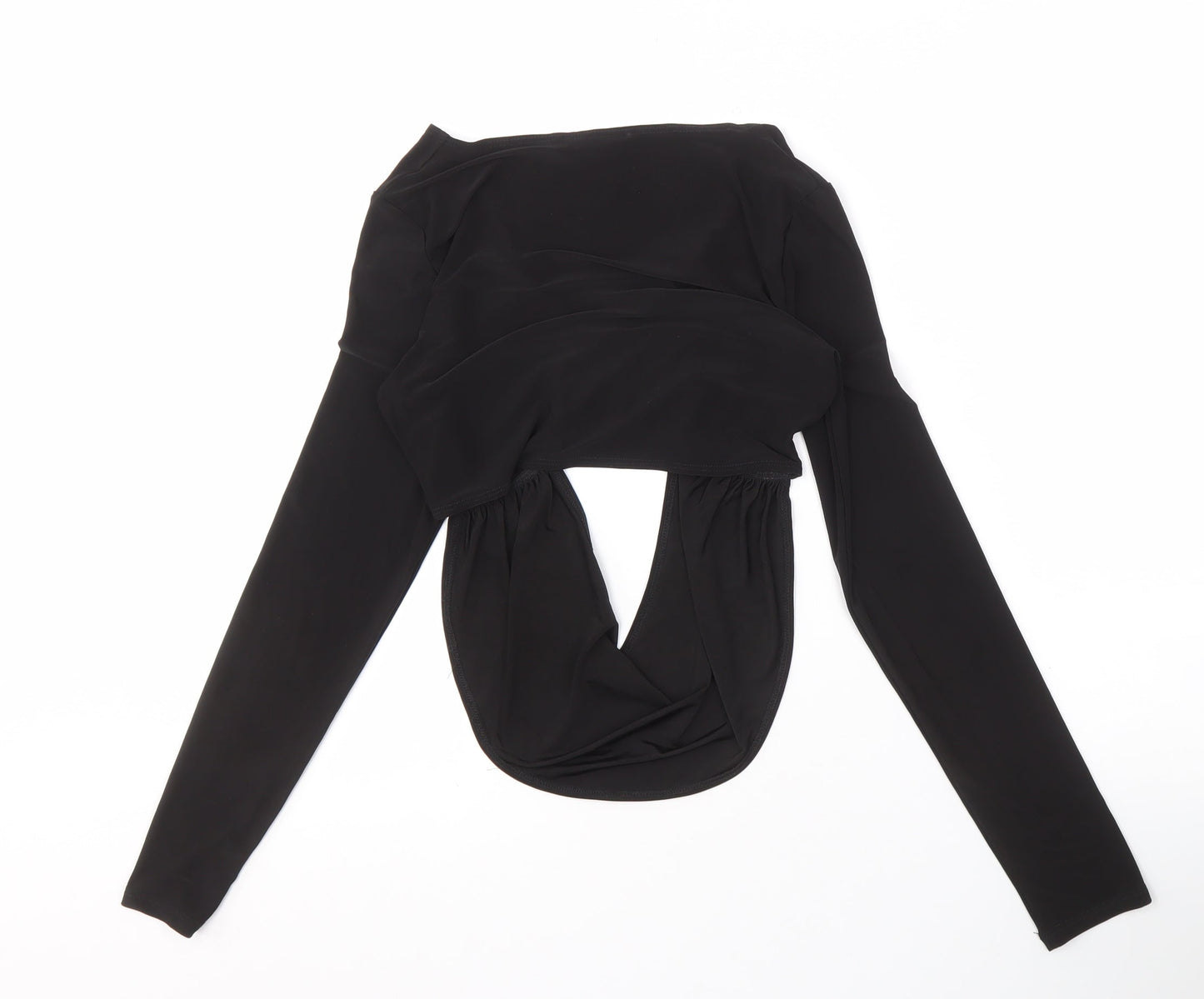 PrettyLittleThing Black Long Sleeve Top Women Size 8