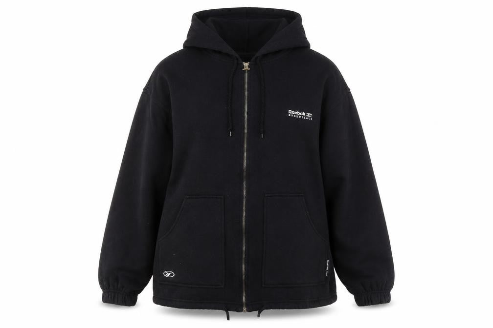 Reebok Women's Black Full Zip Hoodie, Size 12, Excellent
