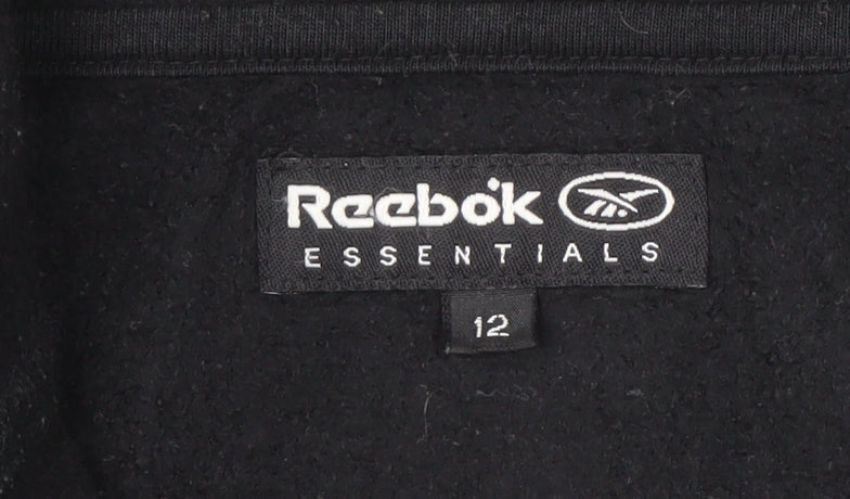Reebok Women's Black Full Zip Hoodie, Size 12, Excellent