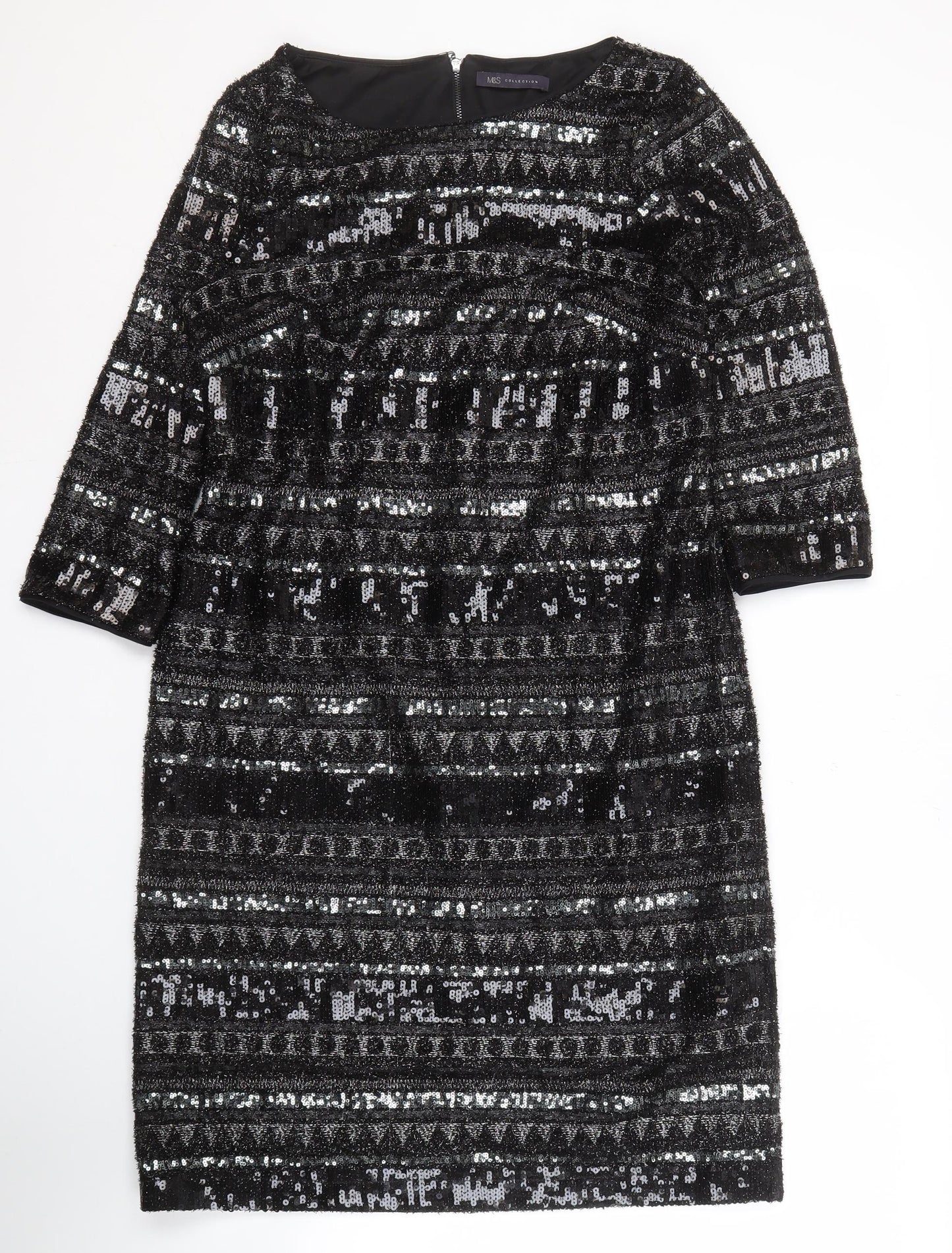 Marks & Spencer Women’s Black Sequin Sheath Dress Size 12