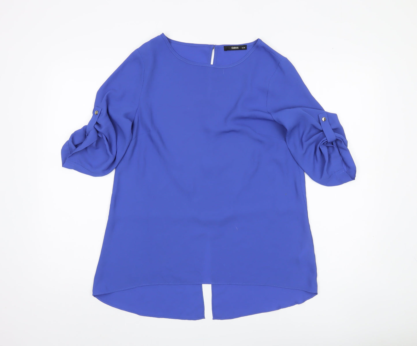 Oasis Women's Blue Blouse, Size 10, 3/4 Sleeve