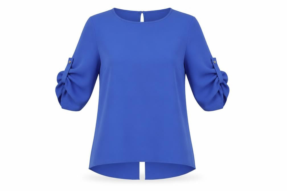 Oasis Women's Blue Blouse, Size 10, 3/4 Sleeve