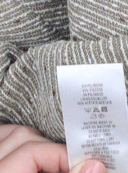 Close-up detail of Alex & Co. Women's Beige Blazer, size 14, Striped