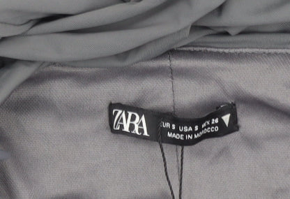 Brand and care label for Zara Grey Balloon Sleeve Dress S