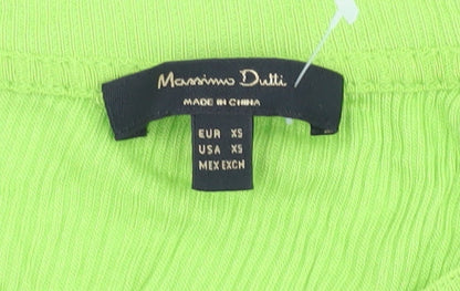Brand and care label for Massimo Dutti Women's Green XS Tank Top
