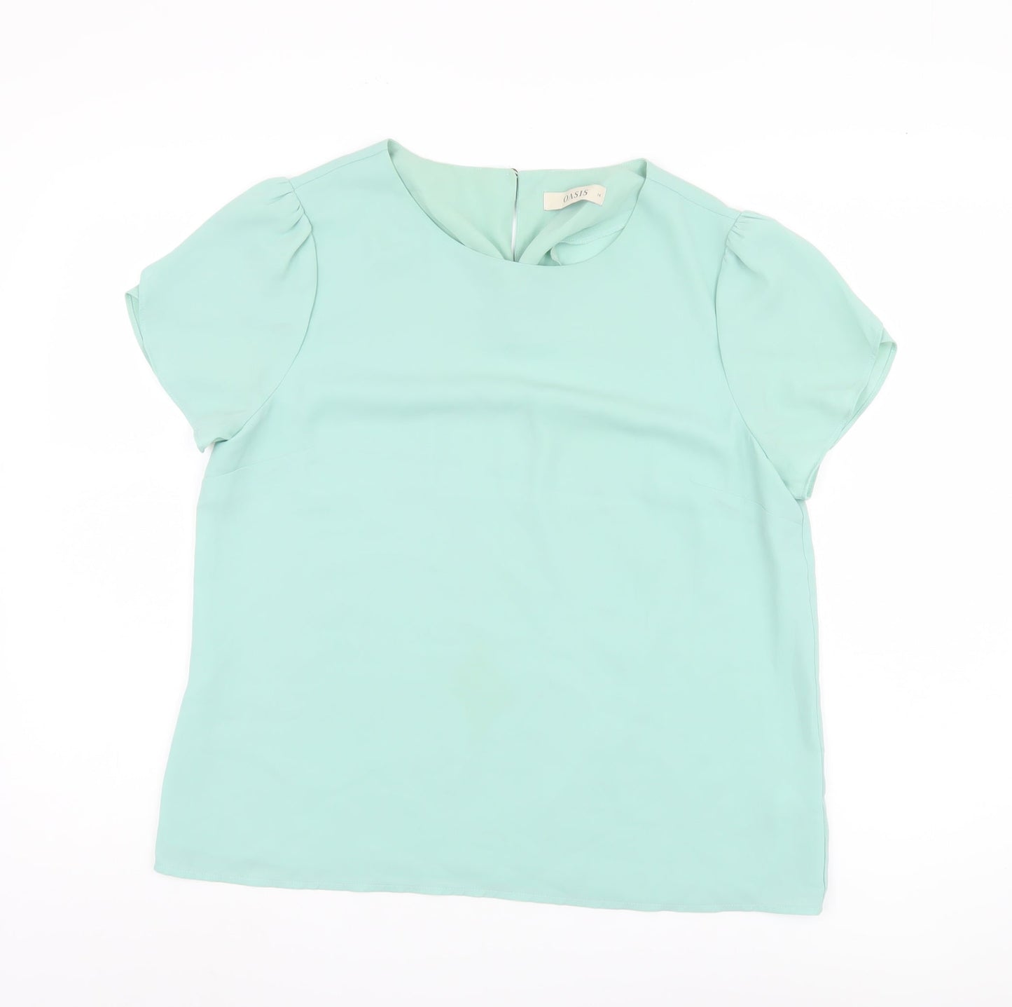 Oasis Women's Green Short Sleeve Top UK 14