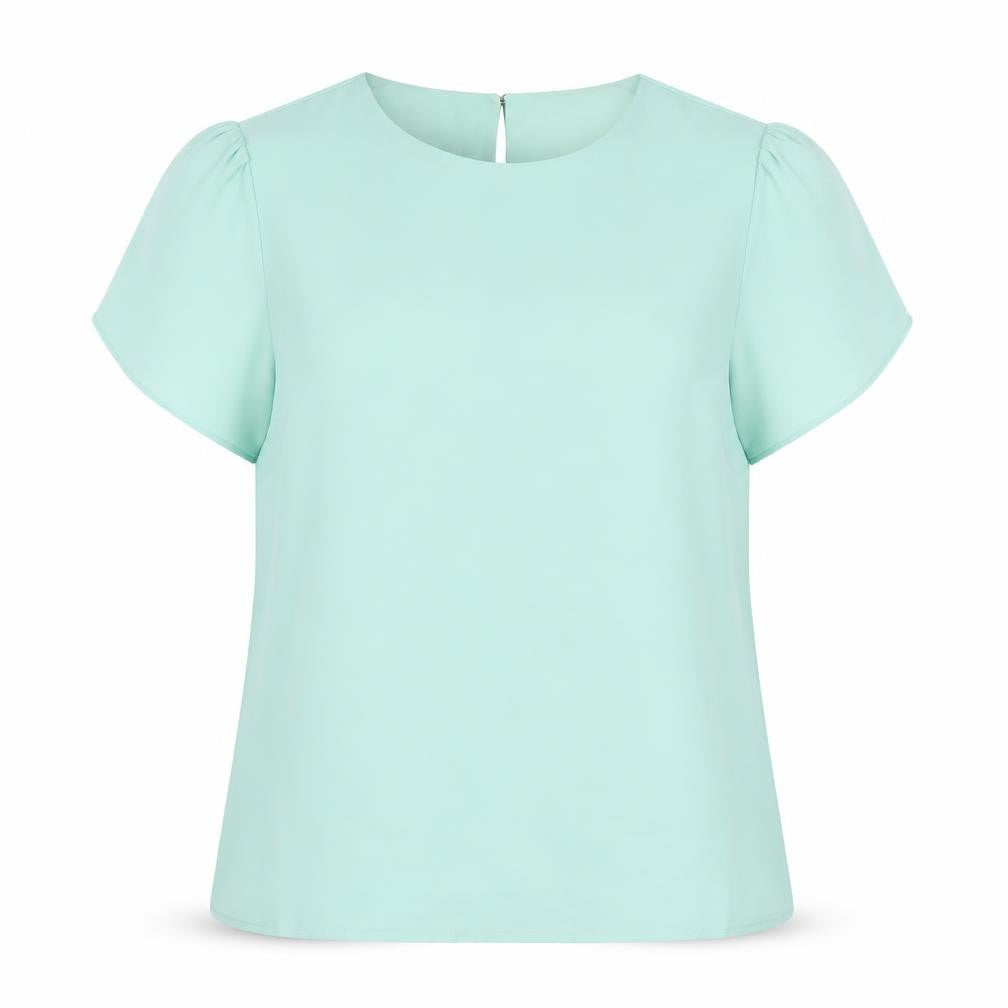 Oasis Women's Green Short Sleeve Top UK 14
