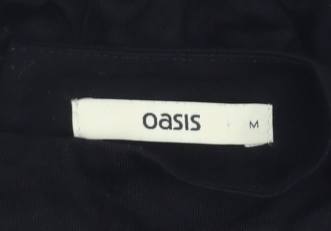 Oasis Women's Black Blouse, M, High Neck Lace